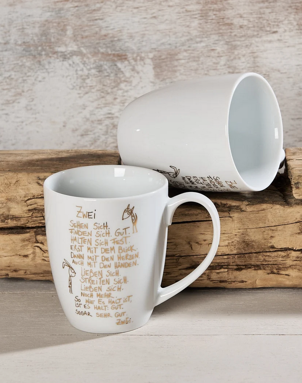 Echtgold bedruckter Becher "Zwei" - eDITION GUTE GEISTER  
