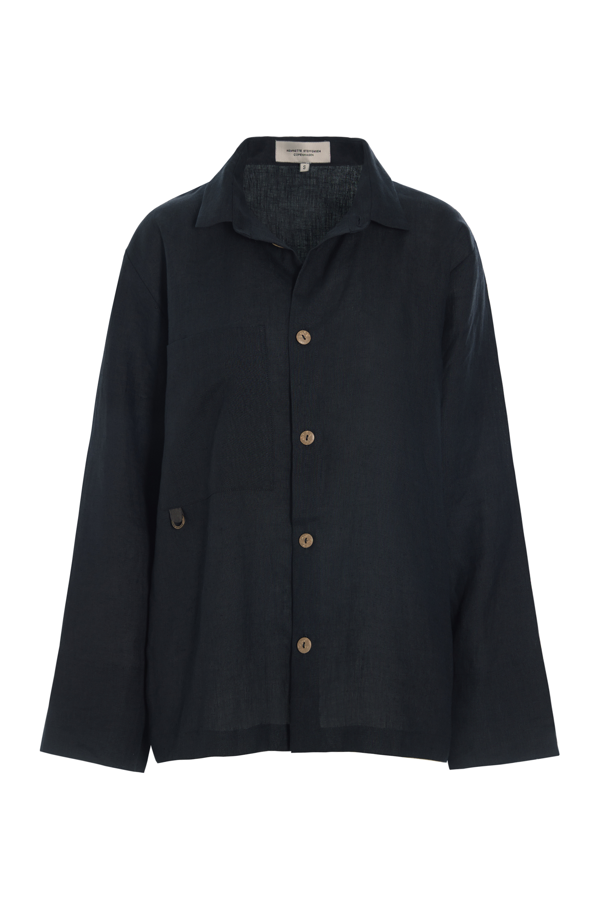 HSCP Hemdbluse 100 % Hanf  schwarz XS - XL