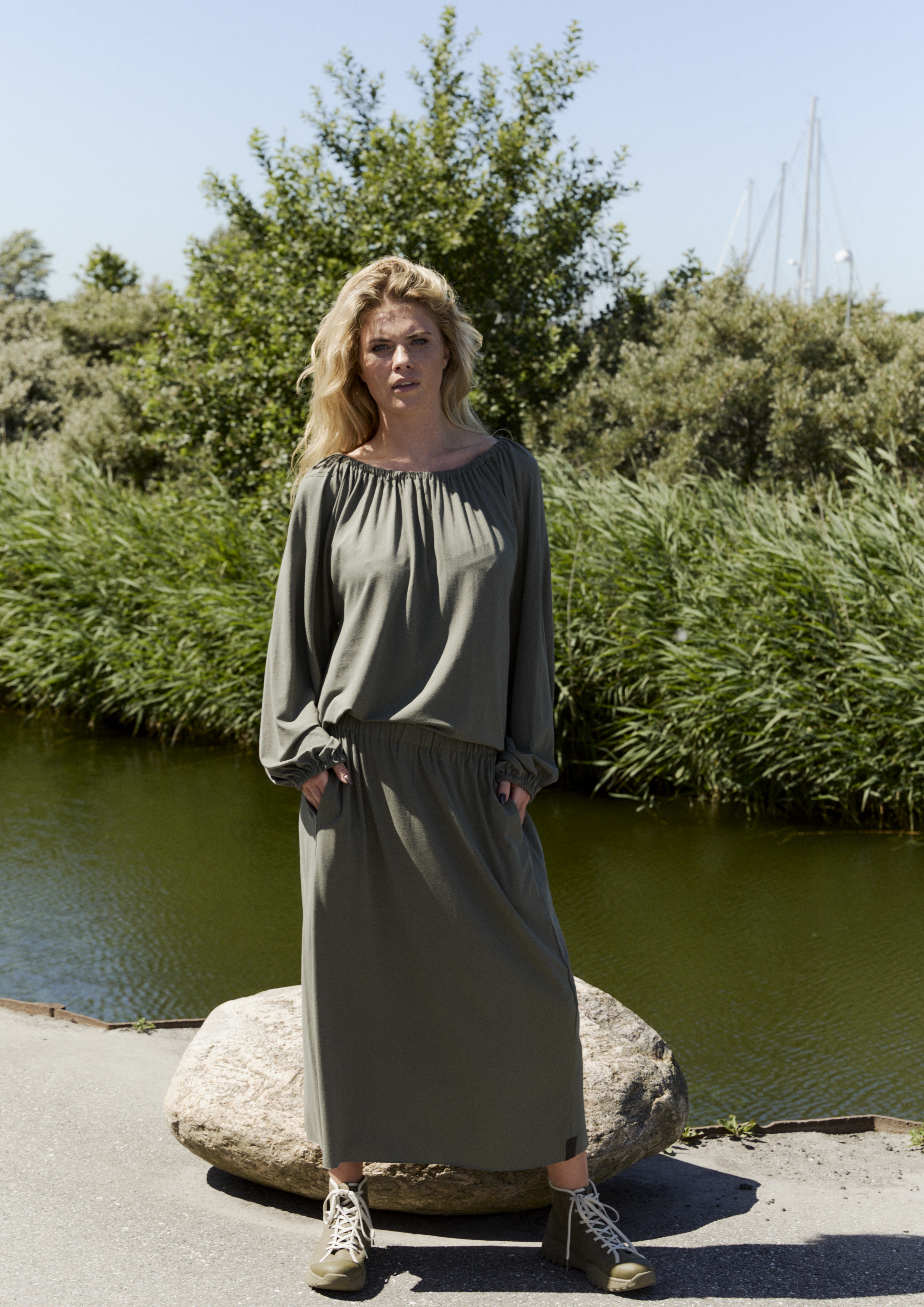 HSCP Bluse Lenzing®Ecovero grün XS - XL