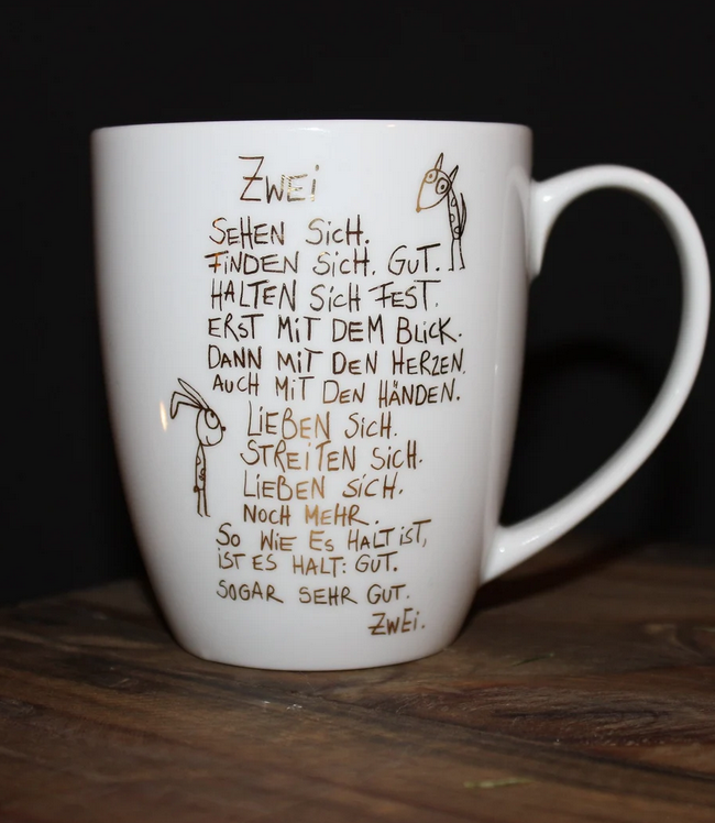 Echtgold bedruckter Becher "Zwei" - eDITION GUTE GEISTER  