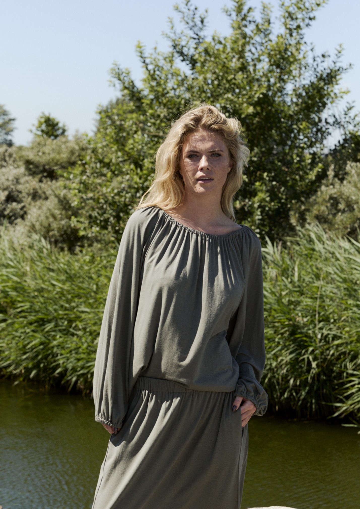 HSCP Bluse Lenzing®Ecovero grün XS - XL