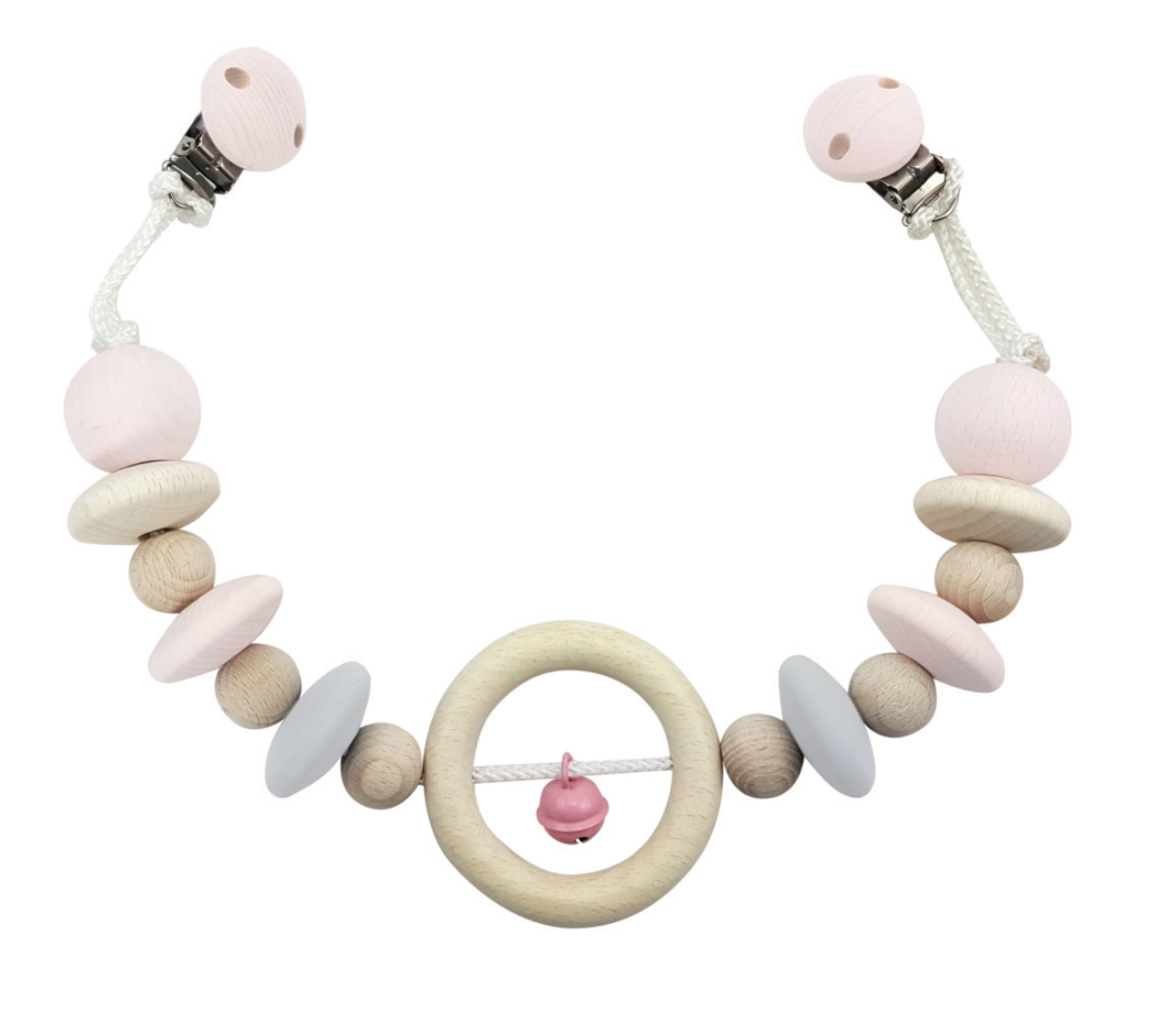 Kinderwagenkette rosa natur