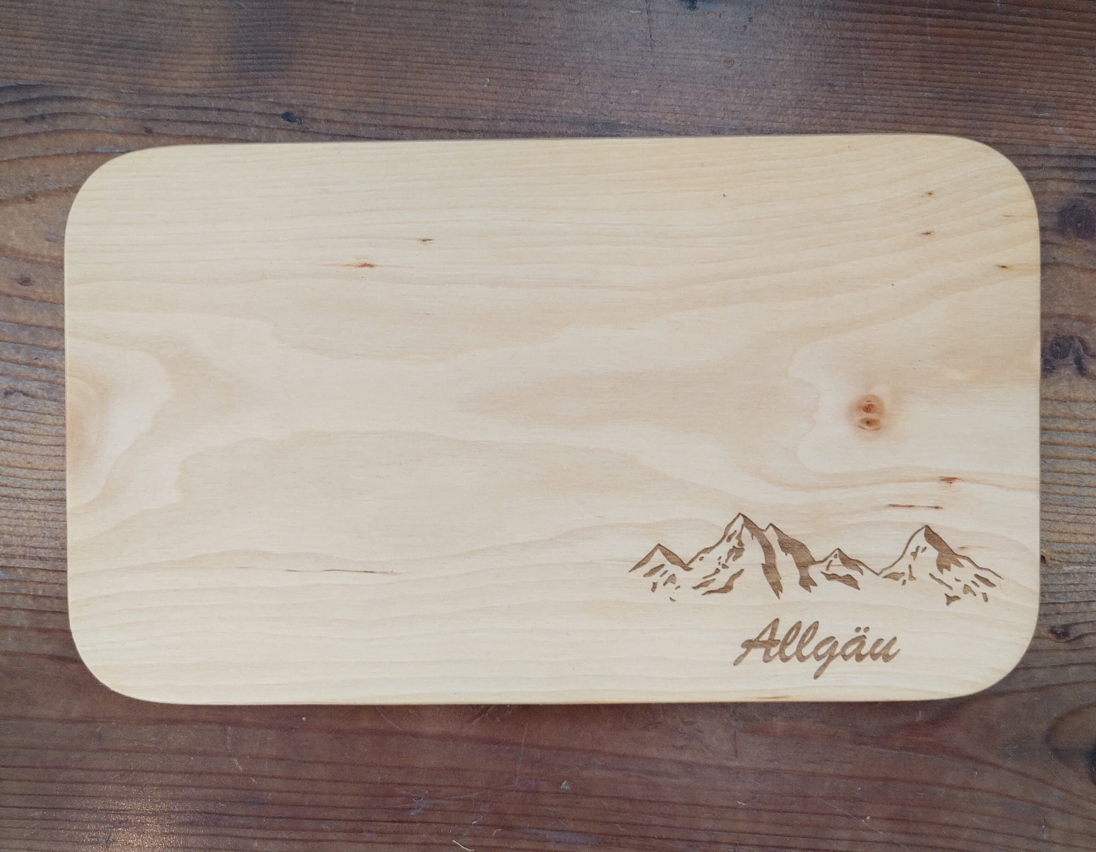 Holz Vesperbrett Erle mit Gravur